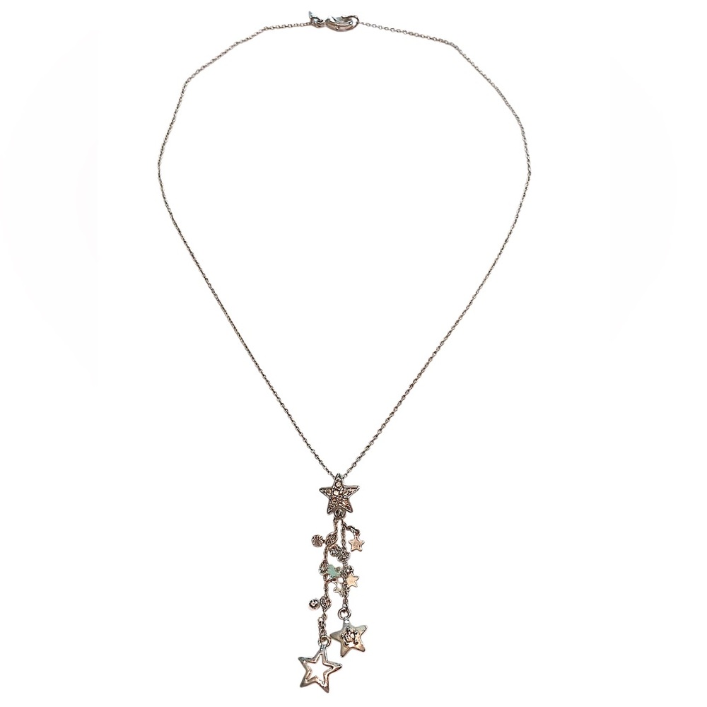 Avon SHB signed STAR cascading Tassel Necklace Silver